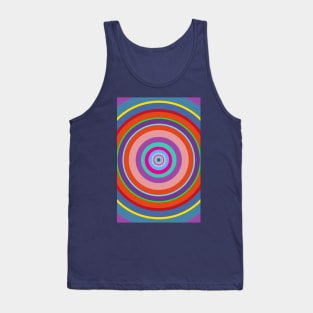 concentric circles colorful vintage 1969s design Tank Top